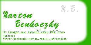 marton benkoczky business card